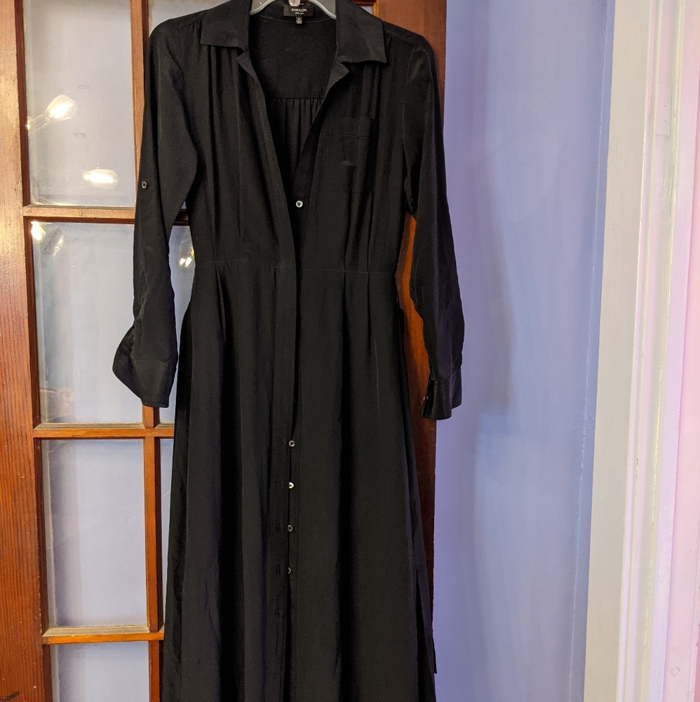 Black silk Babaton shirt dress